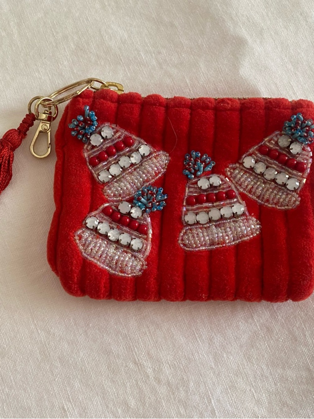 Anthropologie Beaded Coin Purse Holiday Icon Beanie Edition - Picture 4 of 10